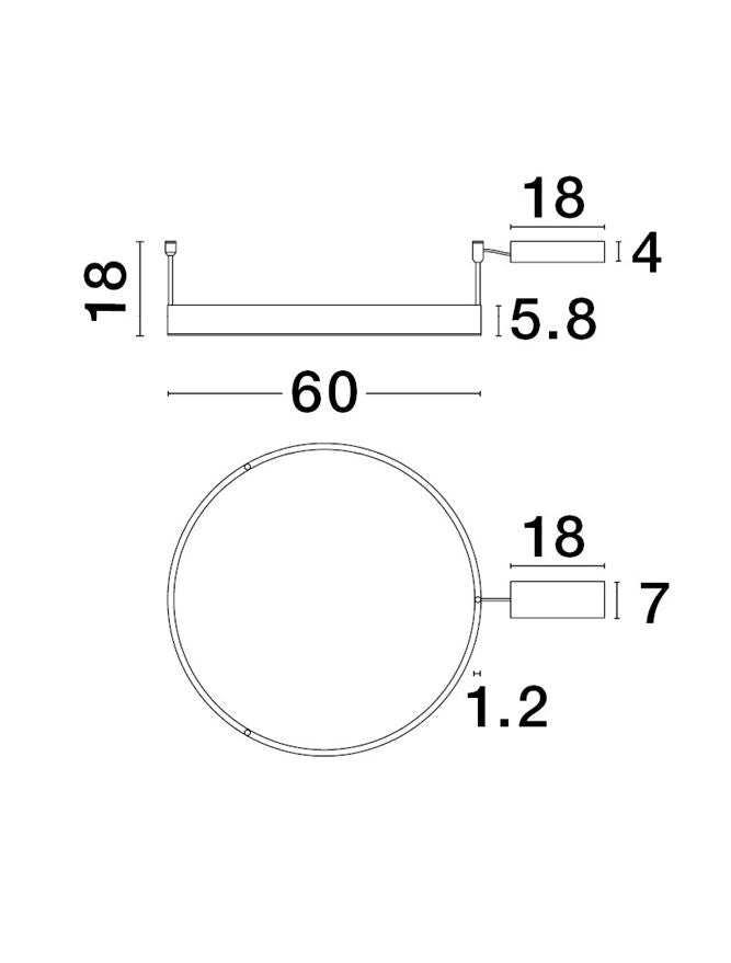 Висящо осветително тяло (пендел) MOTIF 46W LED 3000K Триак димируем Пясъчно черен алуминий акрил