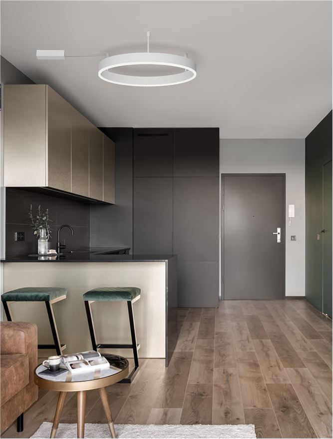 Висящо осветително тяло (пендел) MOTIF 46W LED 3000K Триак димируем Пясъчно бял алуминий акрил