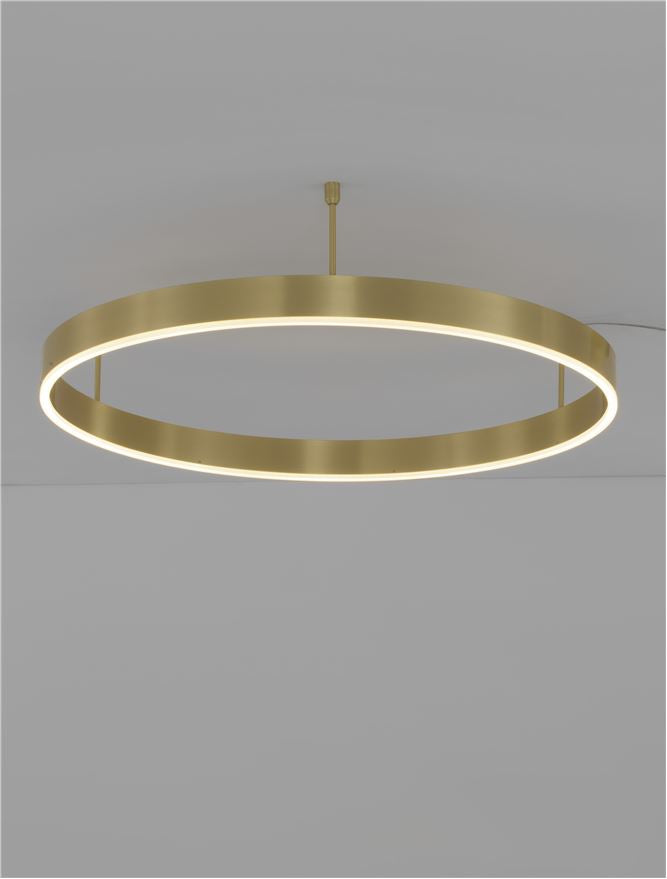 Висящо осветително тяло (пендел) MOTIF 50W LED 3000K Триак димируем Златист месинг алуминий акрил