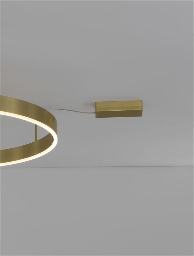 Висящо осветително тяло (пендел) MOTIF 50W LED 3000K Триак димируем Златист месинг алуминий акрил