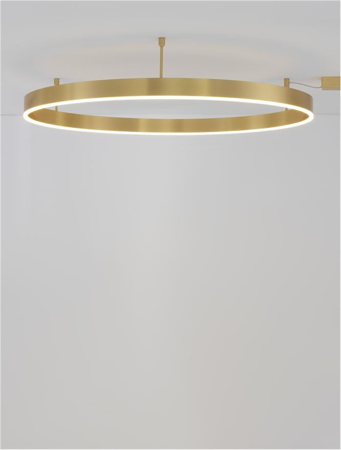 Висящо осветително тяло (пендел) MOTIF 60W LED 3000K Триак димируем Златист месинг алуминий акрил