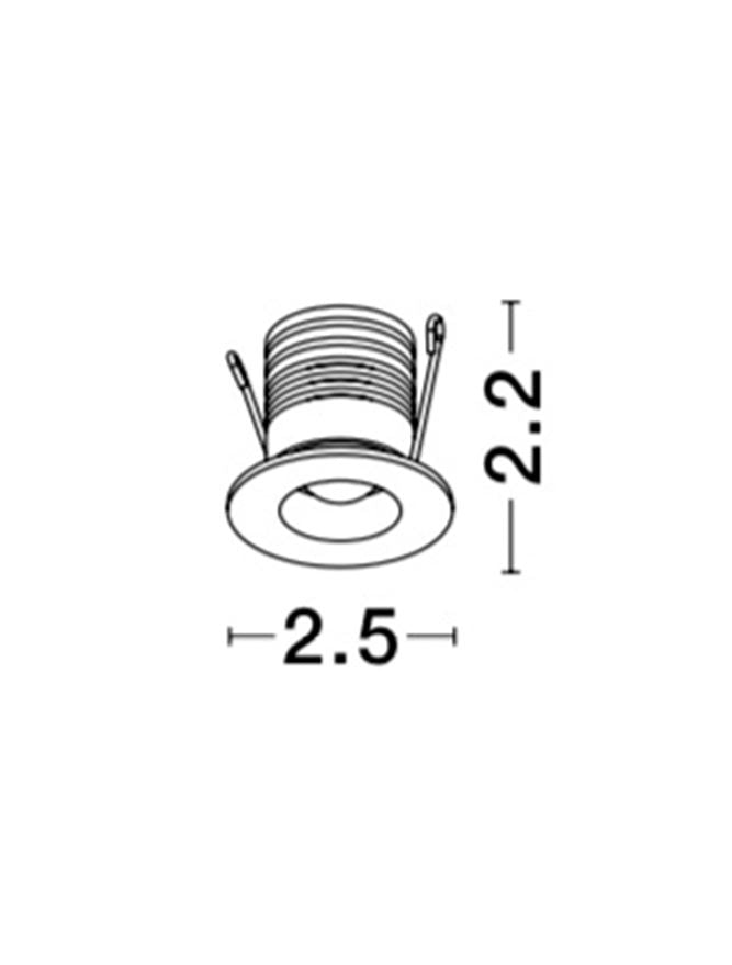 LED спот TINY Вграден Бял алуминий IP44 3000K D2.5x2.2см