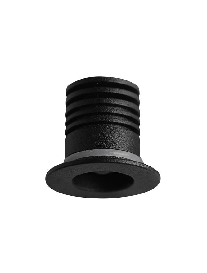 LED спот TINY Вграден Черен алуминий IP44 3000K D2.5x2.2см