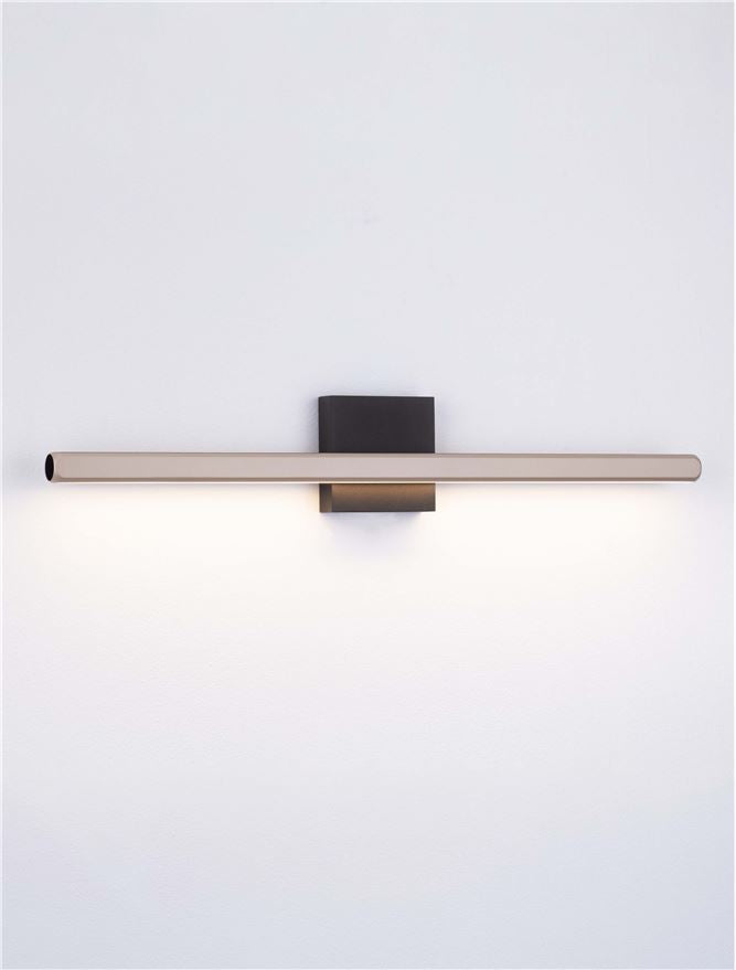Настолна лампа LIOS LED 8W 220-240V Пясъчно злато бежов алуминий матово черна основа L62 W5 H10см