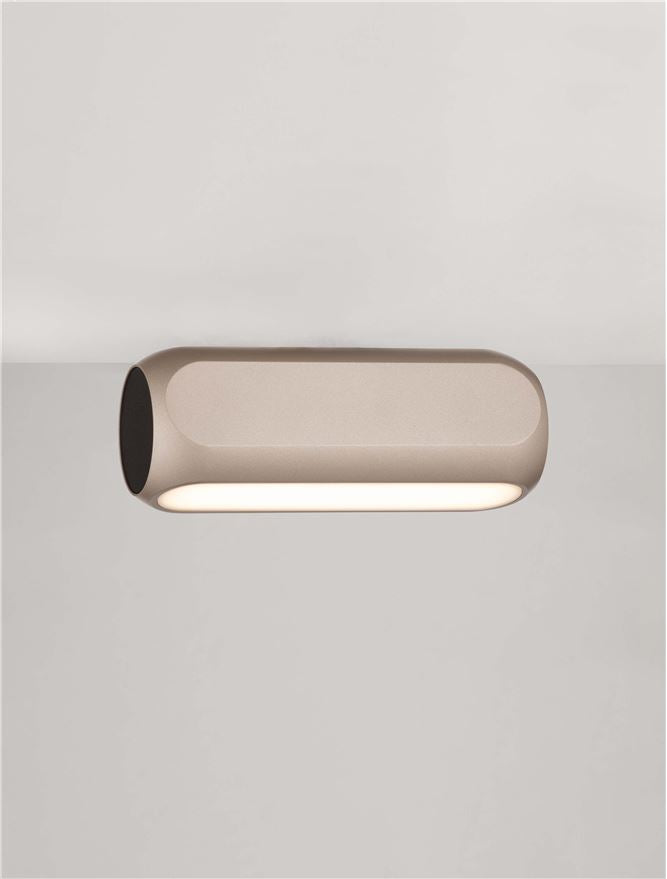 Настолна лампа ELLI LED 11W 220-240V Шампанско злато алуминий матово черна основа L17 W6 H6см