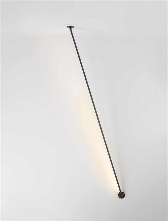 Висящо осветително тяло (пендел) SIMA LED 30W 3000K 514Lm Матово черен алуминий ⌀8 H216см