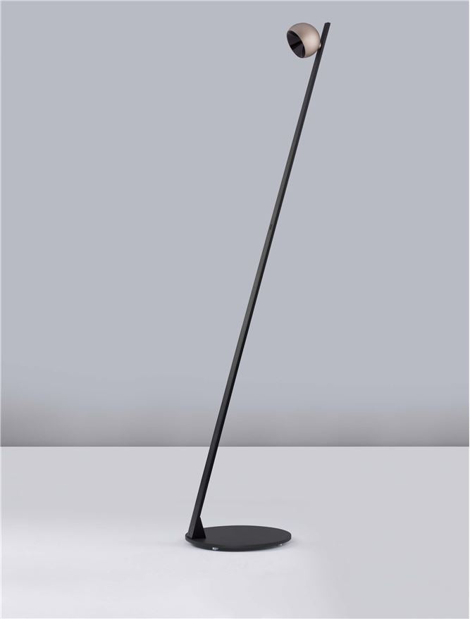 Висящо осветително тяло (пендел) LUSA LED 6W Златист шампан алуминий и черна основа ⌀30 H147см