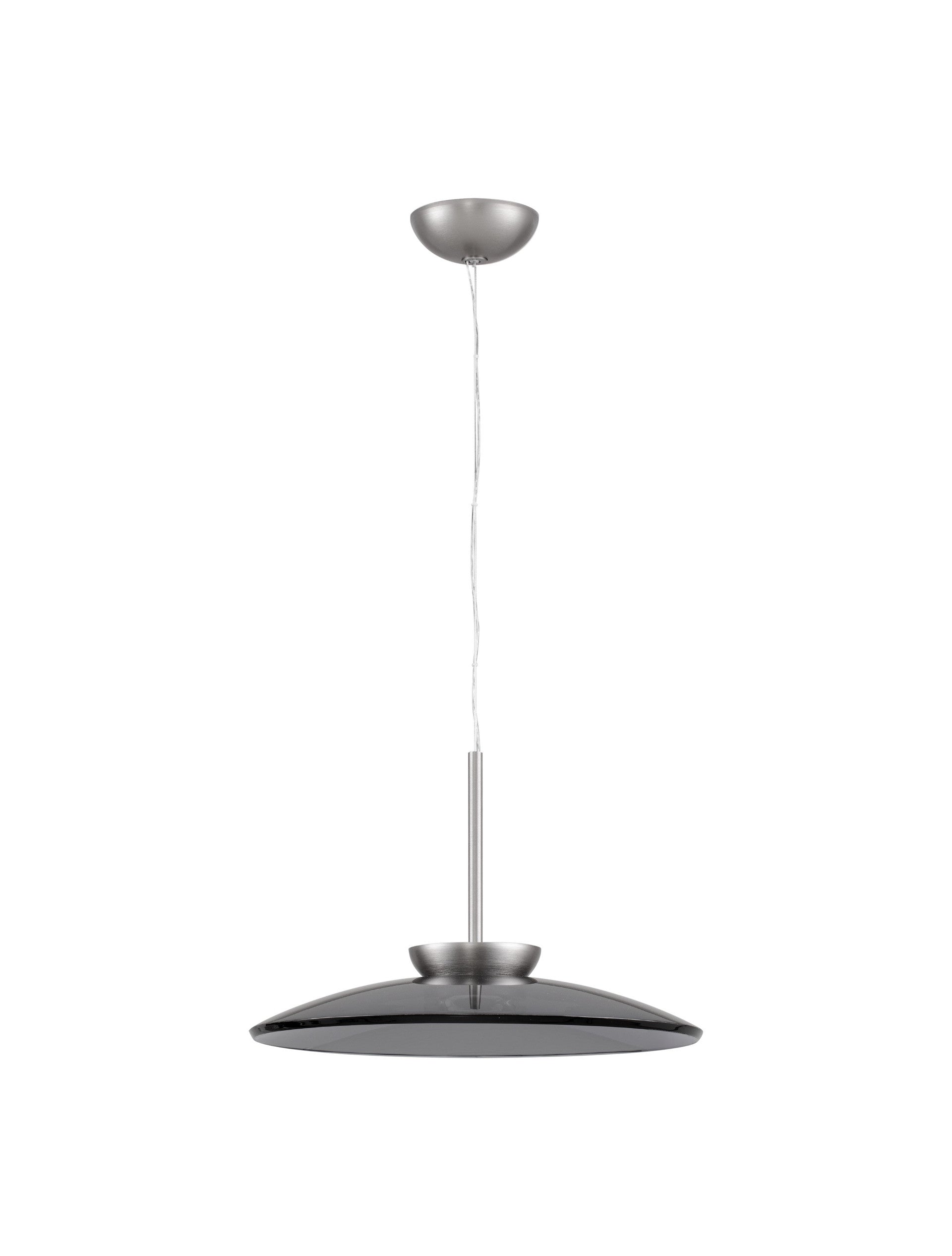 Висяща лампа ESTI 21W мат никел алуминий опушено стъкло ⌀50 H240см