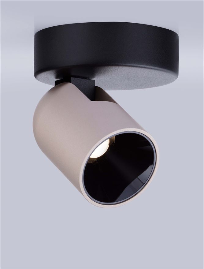 Висящо осветително тяло (пендел) SIRMOS LED 8W 220-240V Шампанско злато алуминий и пясъчно черна основа ⌀10 H12.6см