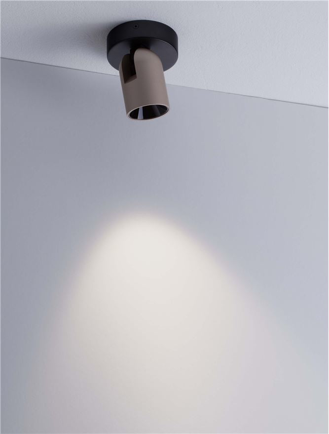 Висящо осветително тяло (пендел) SIRMOS LED 8W 220-240V Шампанско злато алуминий и пясъчно черна основа ⌀10 H12.6см