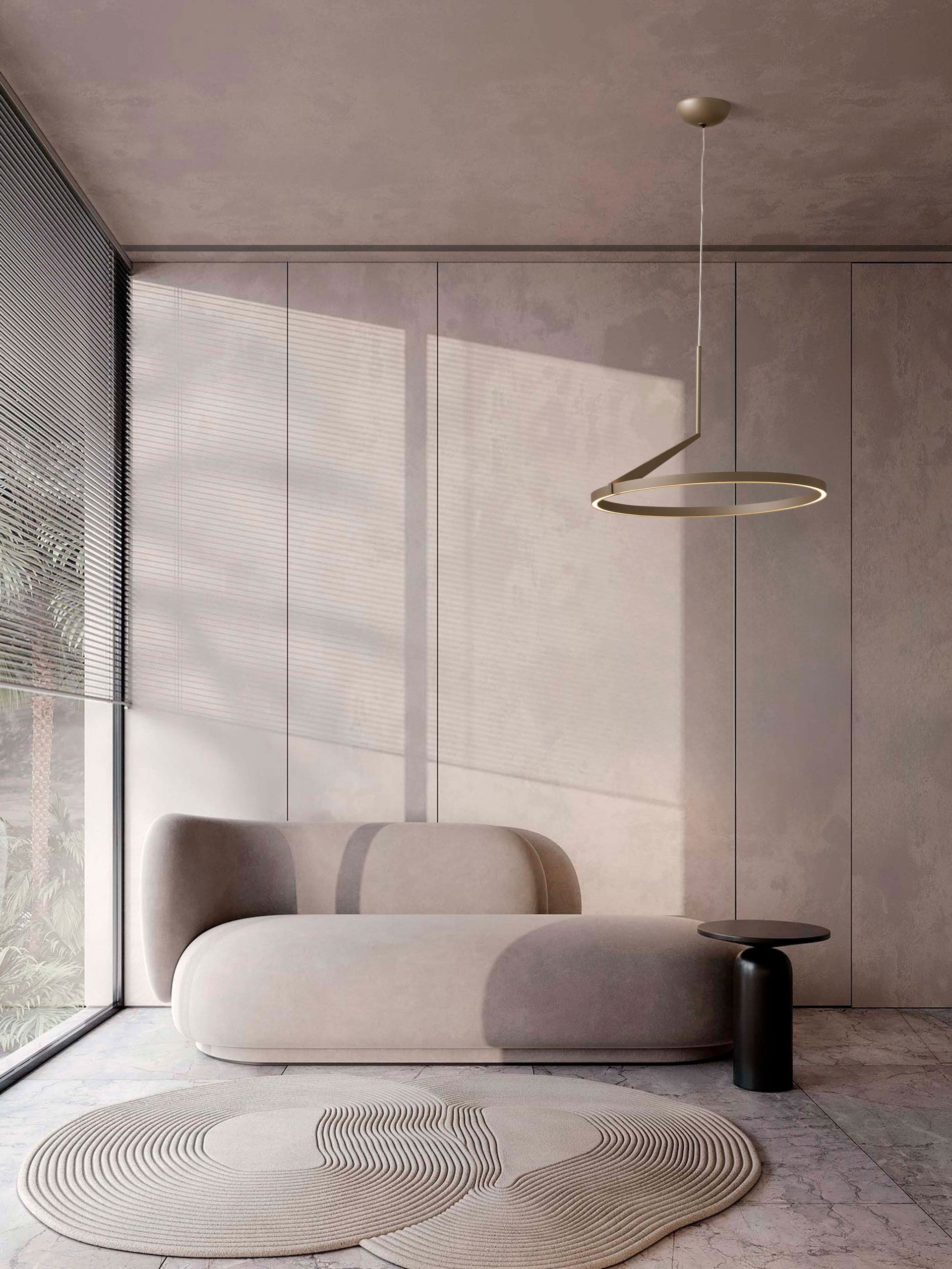 Висящо осветително тяло (пендел) TILIA LED 31W 220-240V Шампанско злато алуминий ⌀60 H250см нагоре и надолу