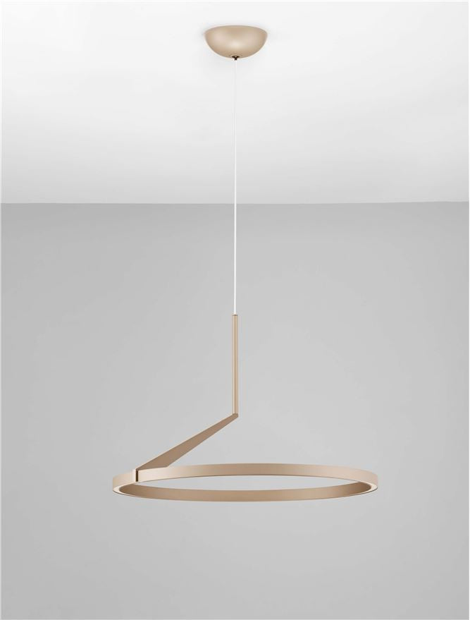 Висящо осветително тяло (пендел) TILIA LED 31W 220-240V Шампанско злато алуминий ⌀60 H250см нагоре и надолу