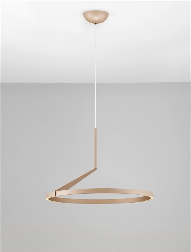 Висящо осветително тяло (пендел) TILIA LED 31W 220-240V Шампанско злато алуминий ⌀60 H250см нагоре и надолу