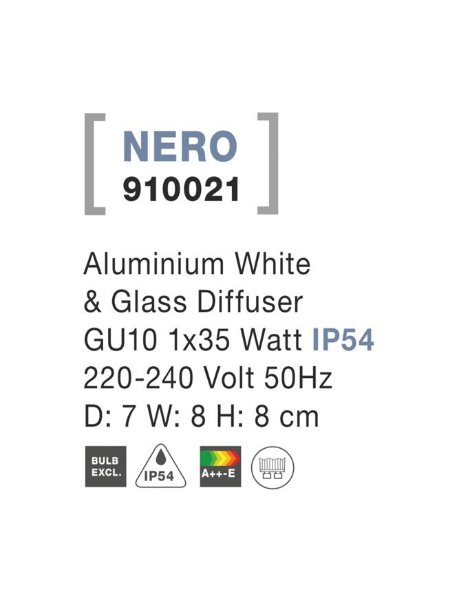 Външен аплик NERO LED GU10 2x10W Пясъчно бял алуминий