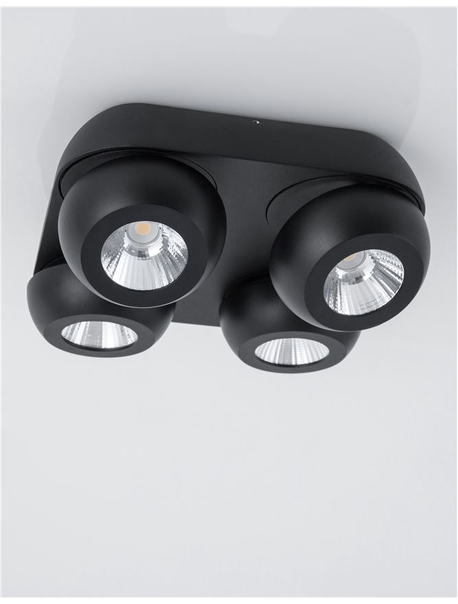Висящо осветително тяло (пендел) GON 4x5W LED Пясъчно черен алуминий