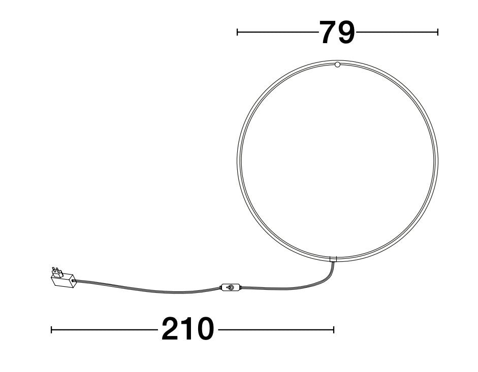 Висяща лампа RING 30W пясъчно черен алуминий с текстилен кабел