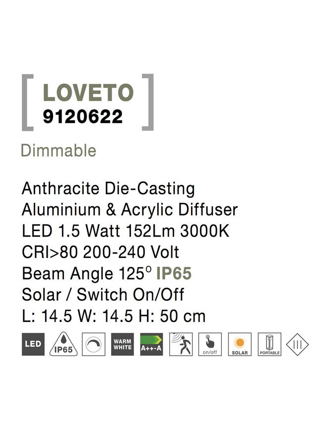 Външен аплик LOVETO 2W 3000K Тъмен антрацит леят алуминий