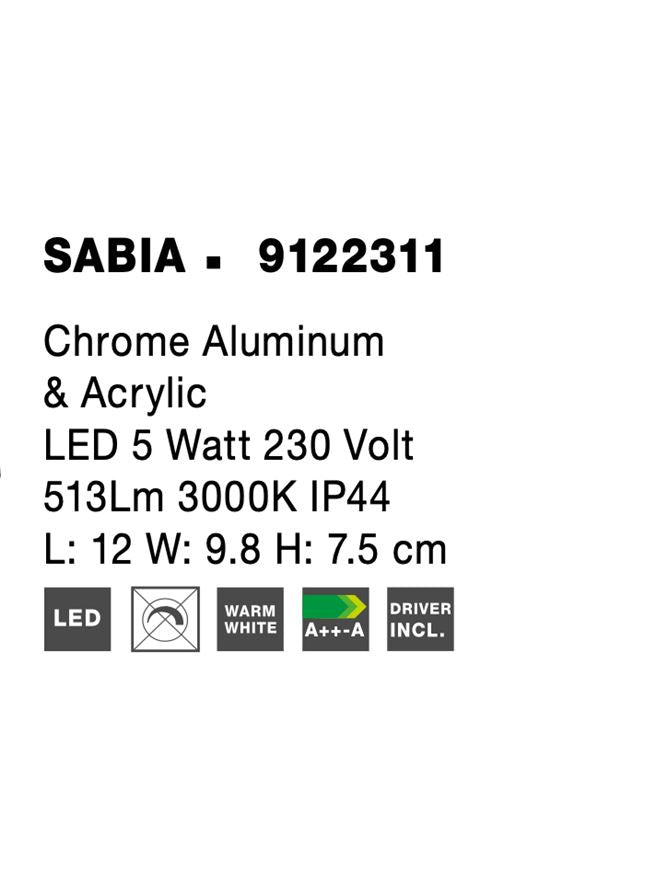 Висящо осветително тяло (пендел) SABIA 5W Хром алуминий акрил