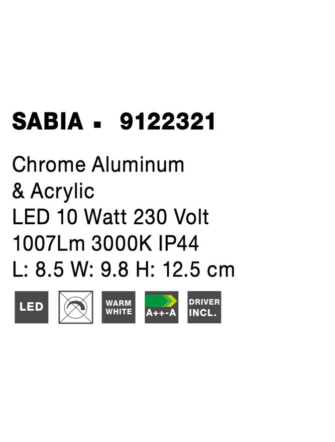 Висящо осветително тяло (пендел) SABIA 10W Хром алуминий акрил
