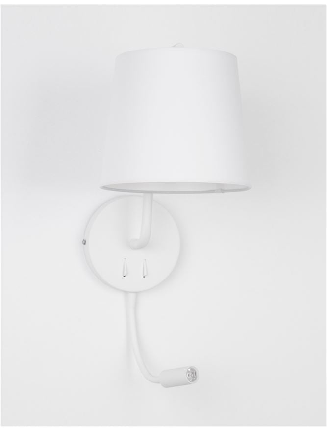 Висящо осветително тяло (пендел) SAGE LED E27 15W Бял алуминий и бял текстилен абажур