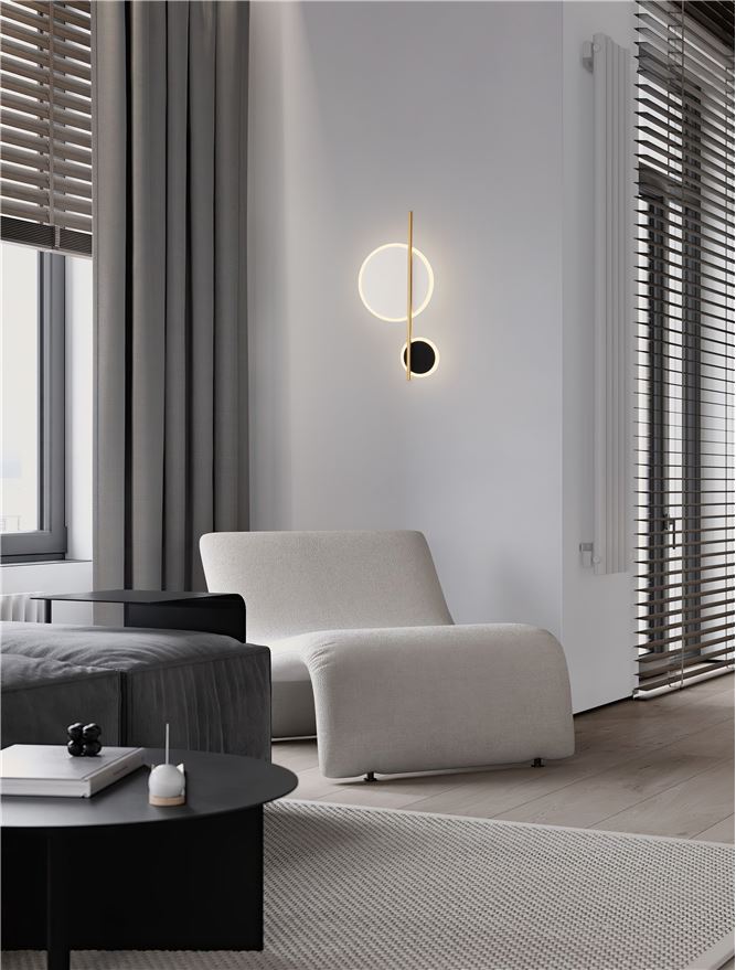 Висящо осветително тяло (пендел) OTTILIE 12W LED Пясъчно черен, бял и сатен злато стомана