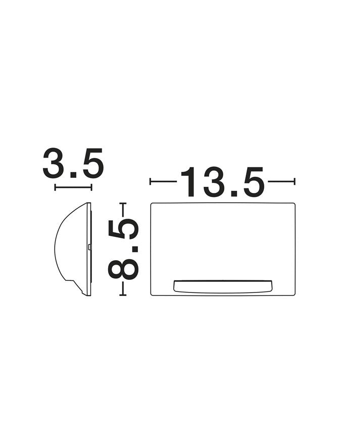 Външен аплик SUB 5W LED Пясъчно бял алуминий и поликарбонат IP65 L13.5 W3.5 H8.5см