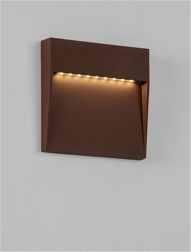 Външен аплик FEM 5W LED Ръжда алуминий и поликарбонат IP54 L16 W2.7 H16см