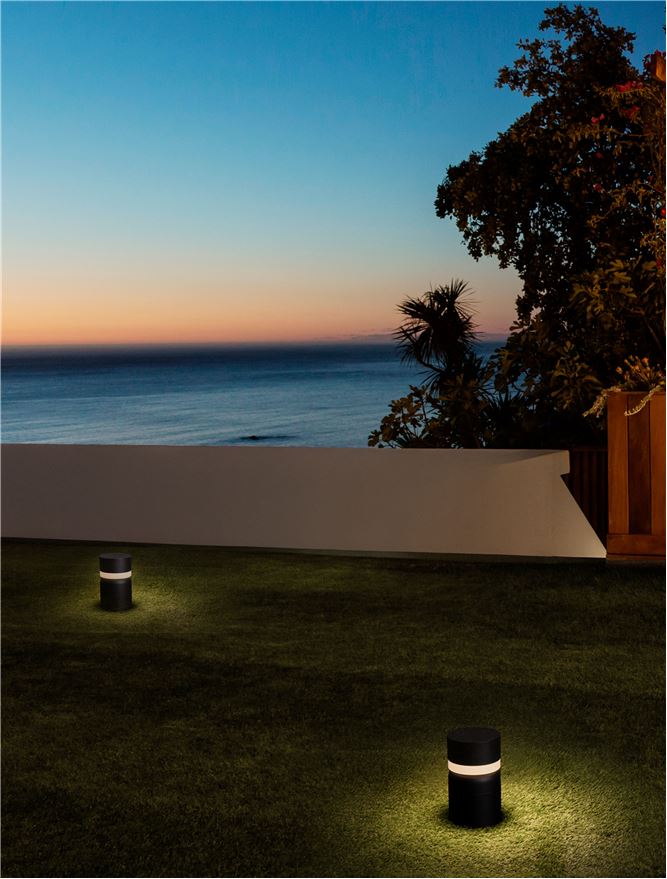 Външен аплик AIRY LED 8W Пясъчно черен алуминий и поликарбонат ⌀14.5 H25см IP65
