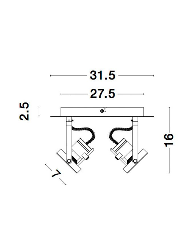 Висящо осветително тяло (пендел) SALVA 2x10W GU10 Пясъчно черен метал