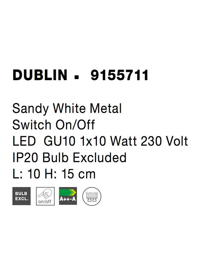 Висящо осветително тяло (пендел) DUBLIN LED GU10 10W Пясъчно бял метал въртящ се