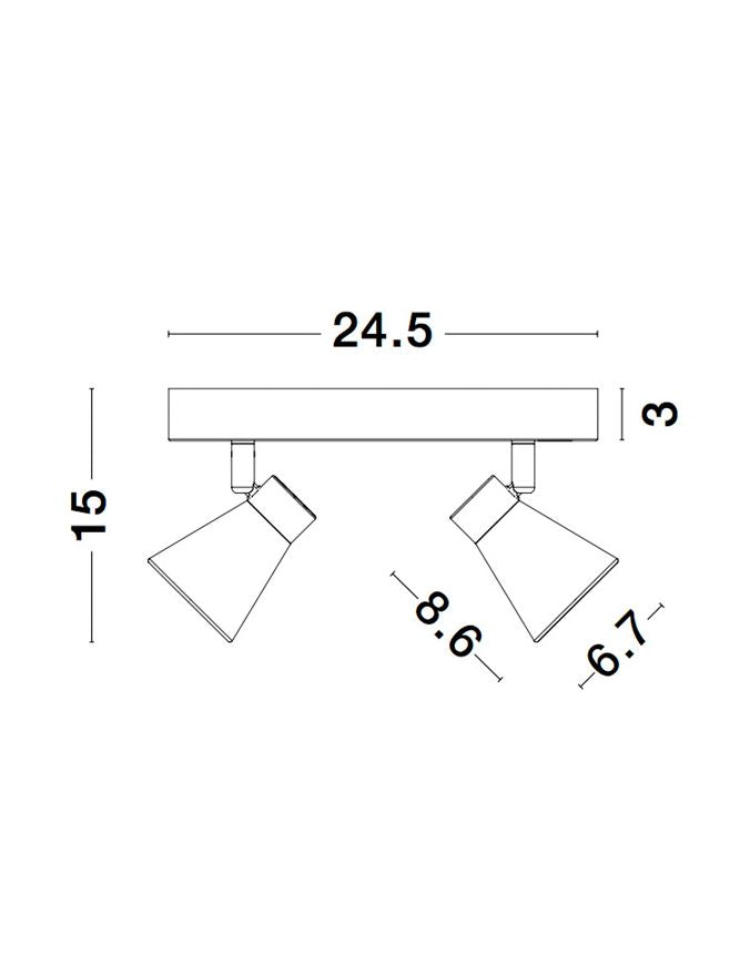 Висящо осветително тяло (пендел) DUBLIN 2x10W GU10 Пясъчно бял метал