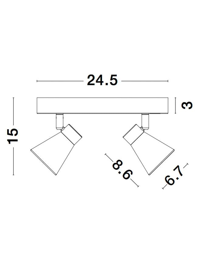 Висящо осветително тяло (пендел) DUBLIN 2x10W GU10 Пясъчно черен метал