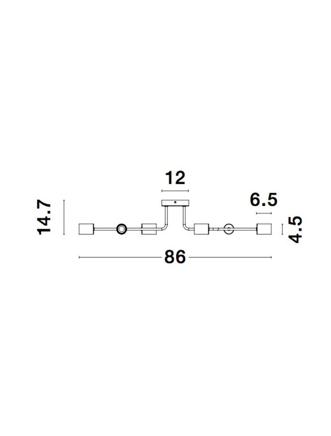 Висящо осветително тяло (пендел) GRANSO 6x12W E27 Пясъчно черен метал