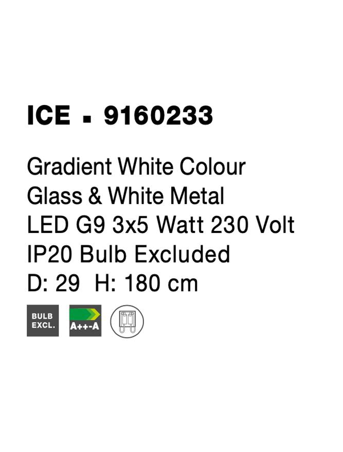 Висящо осветително тяло (пендел) ICE 15W G9 Бял Градиент Бял метал
