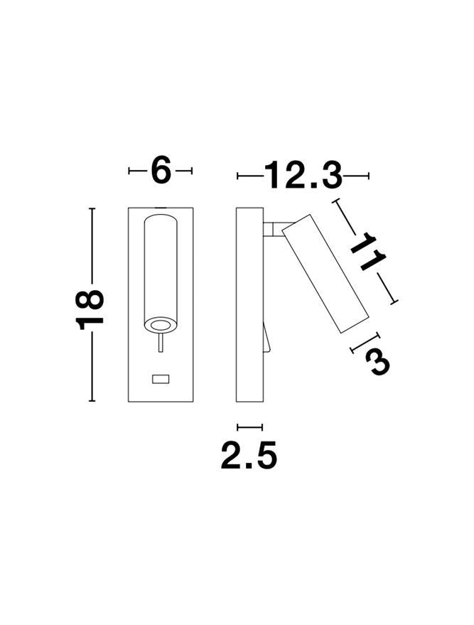 Висящо осветително тяло (пендел) FUSE 3W Бял алуминий с USB и регулируем