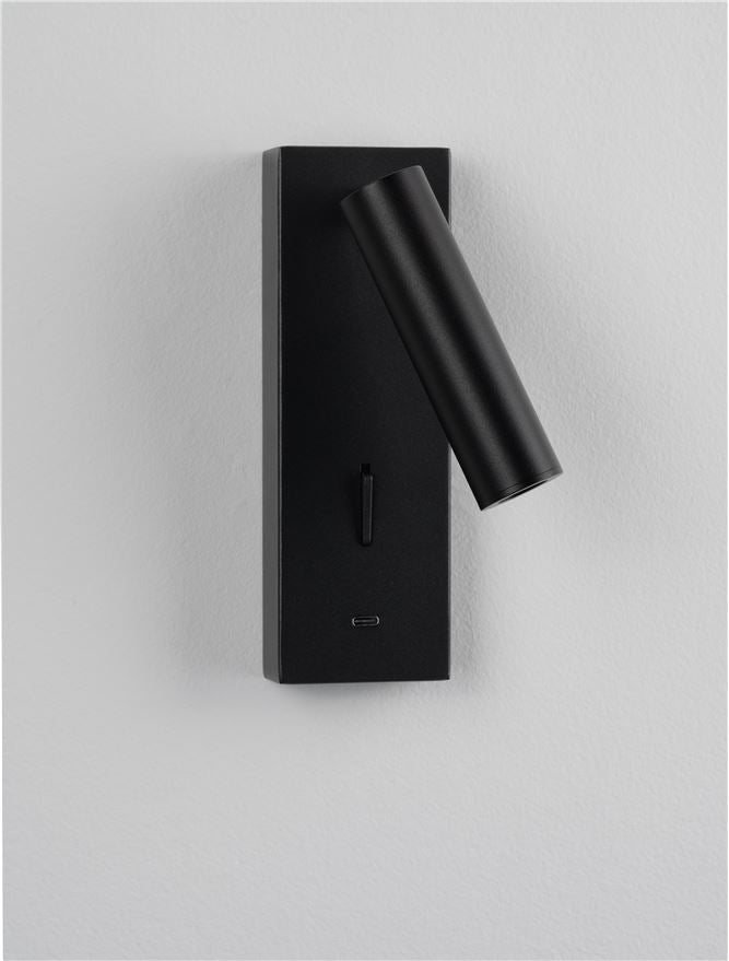 Висящо осветително тяло (пендел) FUSE 3W Черен алуминий с USB и регулируем