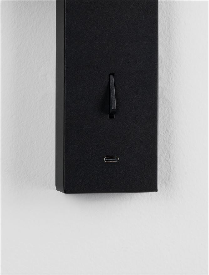 Висящо осветително тяло (пендел) FUSE 3W Черен алуминий с USB и регулируем