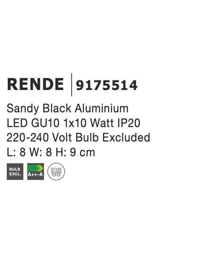 Техническо осветление RENDE 50W GU10 Пясъчно черен алуминий