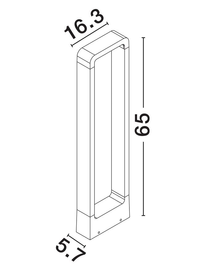 Външен пендел MINIMAL 7W Пясъчно черен алуминий LED IP65 H65см