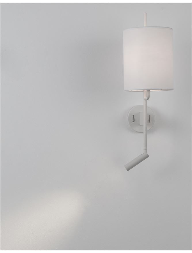 Висящо осветително тяло (пендел) YAMA LED 15W Бял алуминий и текстилен абажур