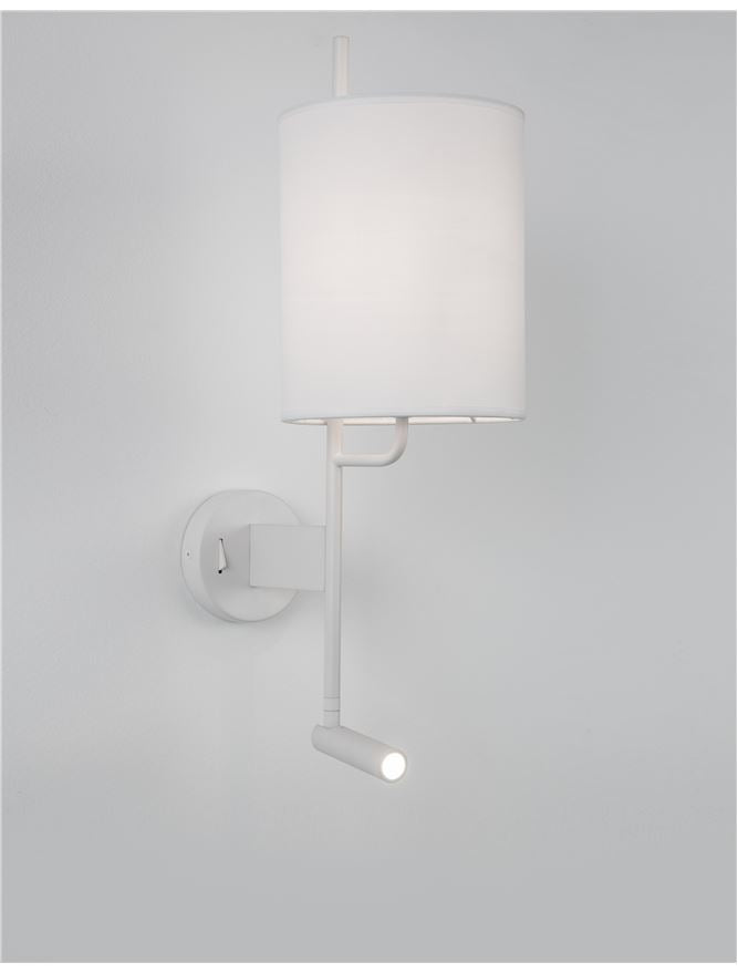 Висящо осветително тяло (пендел) YAMA LED 15W Бял алуминий и текстилен абажур