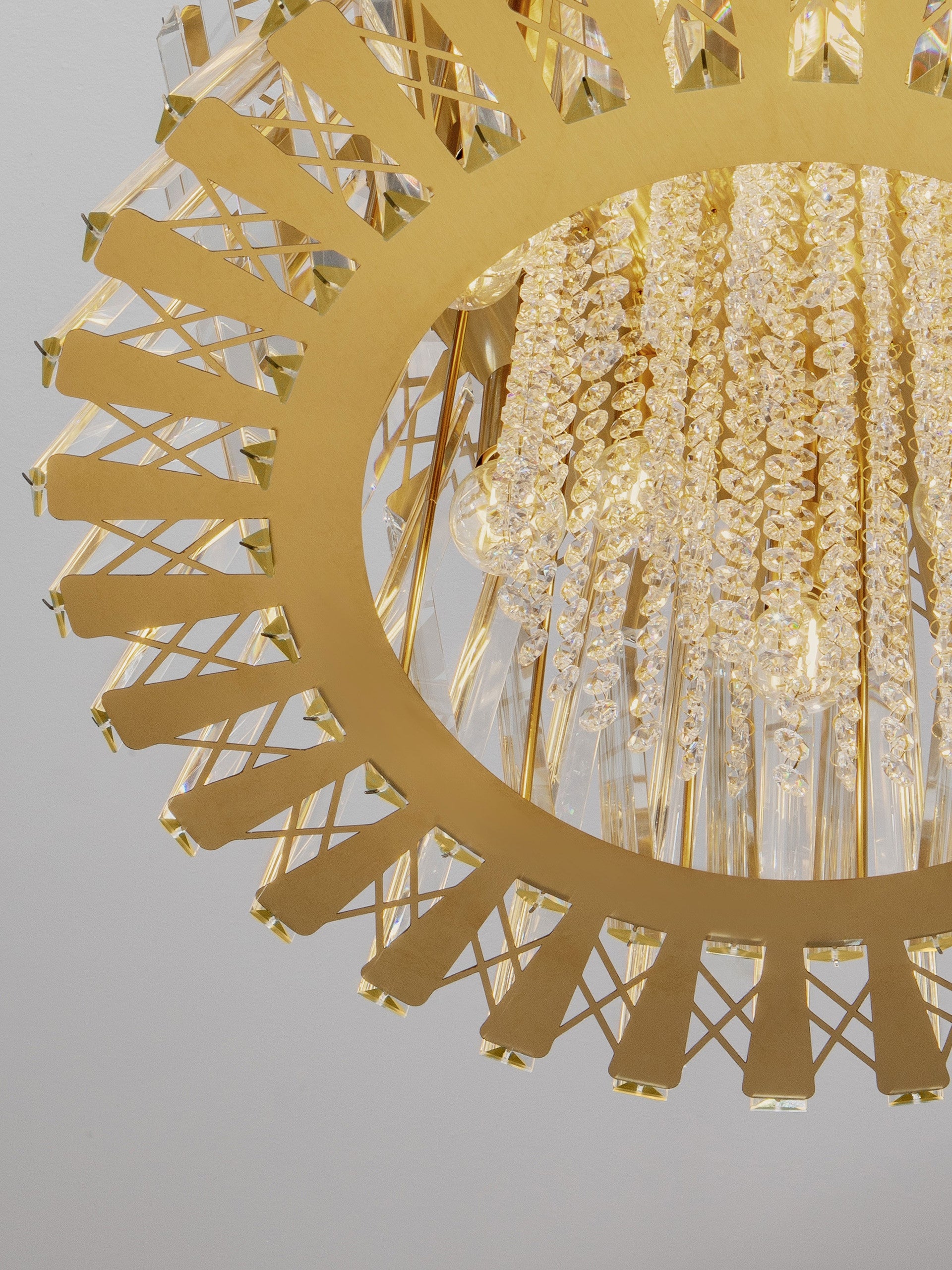Подова лампа ESTRELLA LED E14 12x5W Кристал Златист месинг