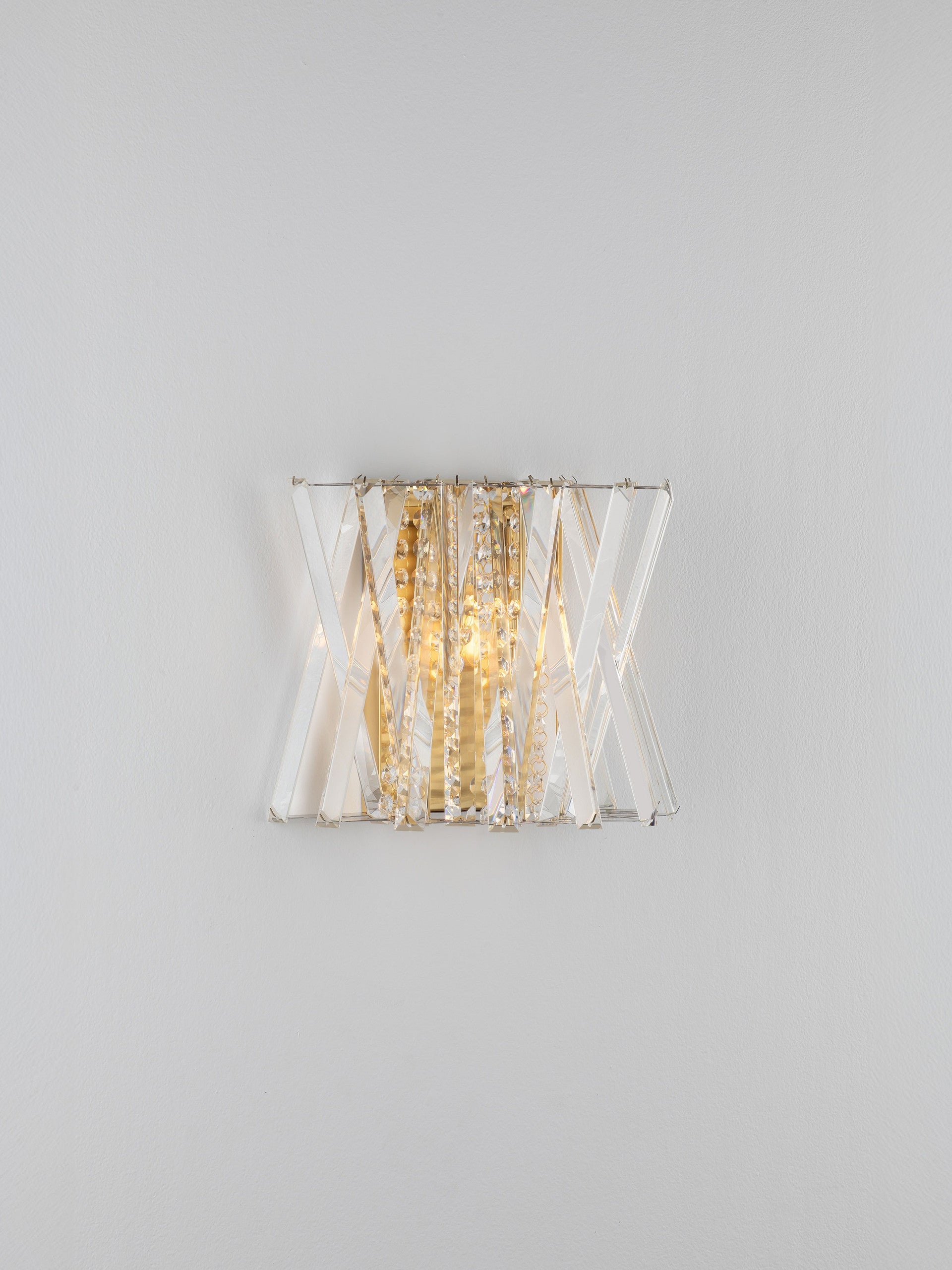 Настолна лампа ESTRELLA LED E14 2x5W Кристал Златист месинг