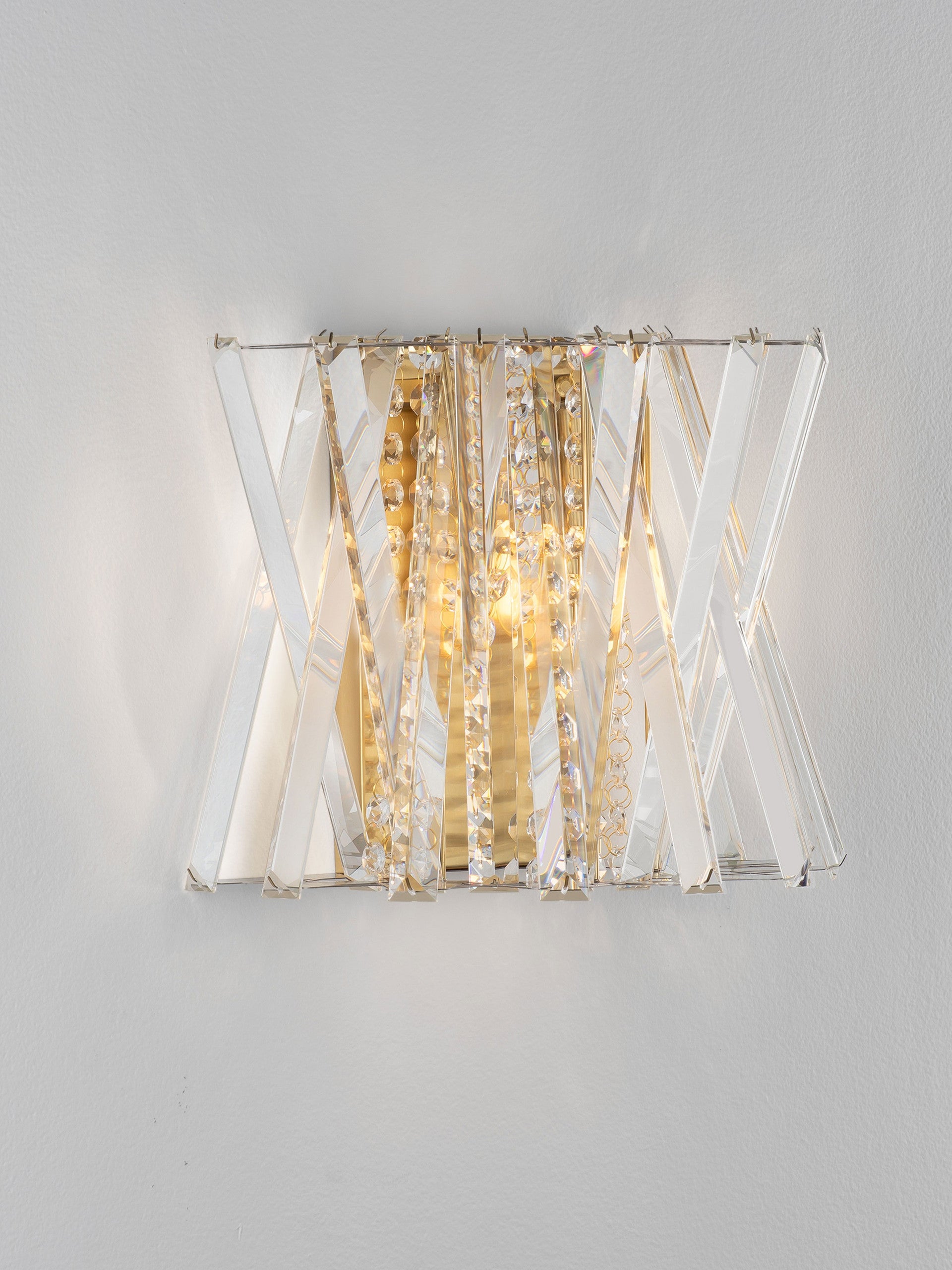 Настолна лампа ESTRELLA LED E14 2x5W Кристал Златист месинг