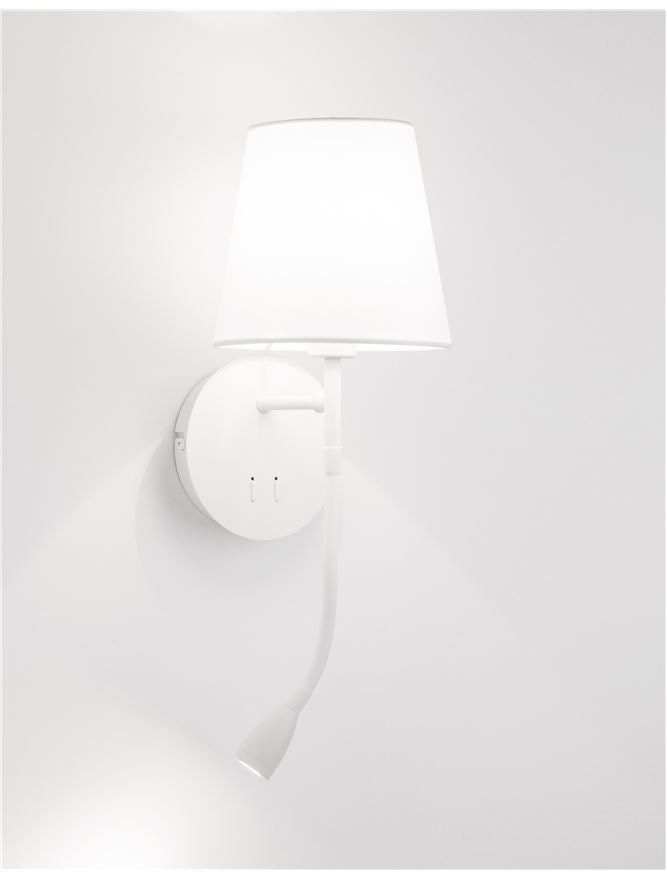 Висящо осветително тяло (пендел) NIA LED E14 8W Бял метал и бял текстилен абажур