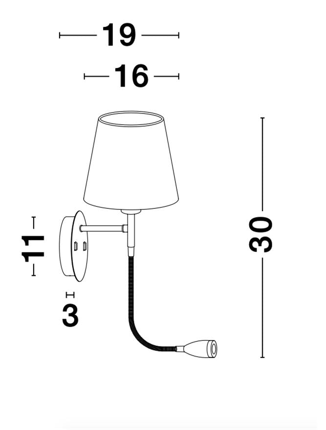 Висящо осветително тяло (пендел) NIA LED E14 8W Черен метал и черен текстилен абажур