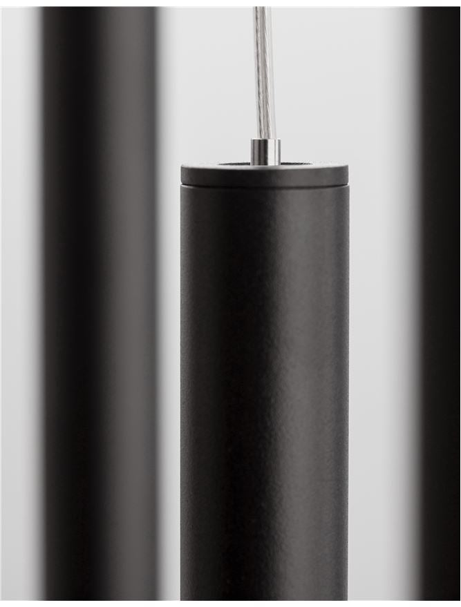 Висящо осветително тяло (пендел) ULTRATHIN LED 7x3W 230V Пясъчно черен алуминий Регулируема височина ⌀40 H150см