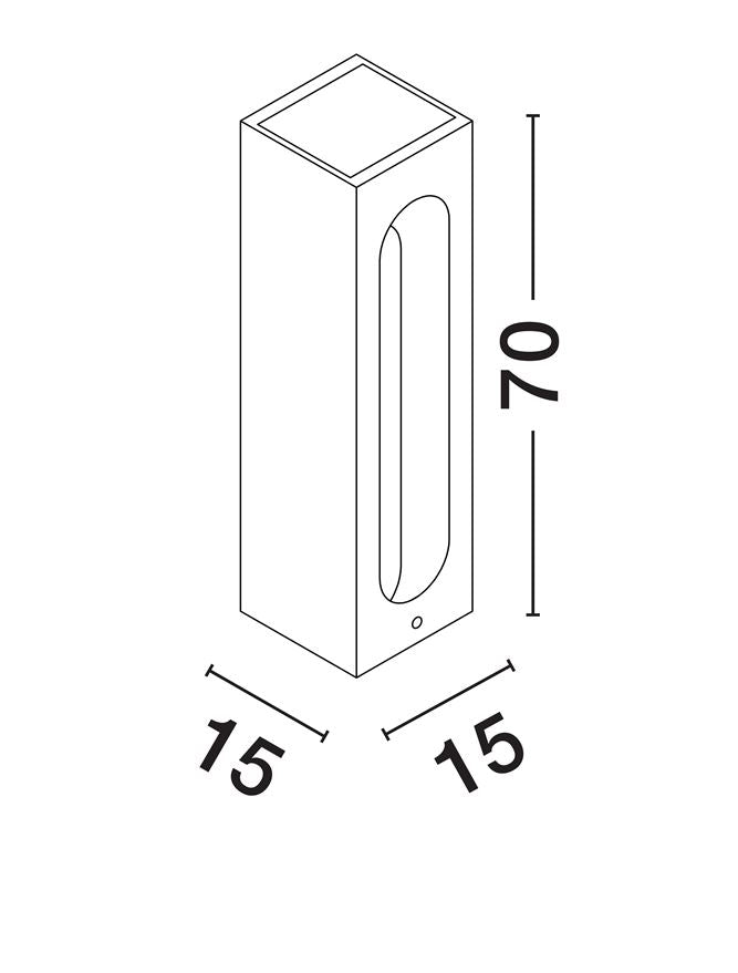Външен аплик STAGE 6W 3000K Сив бетон IP65 L15 W15 H35см