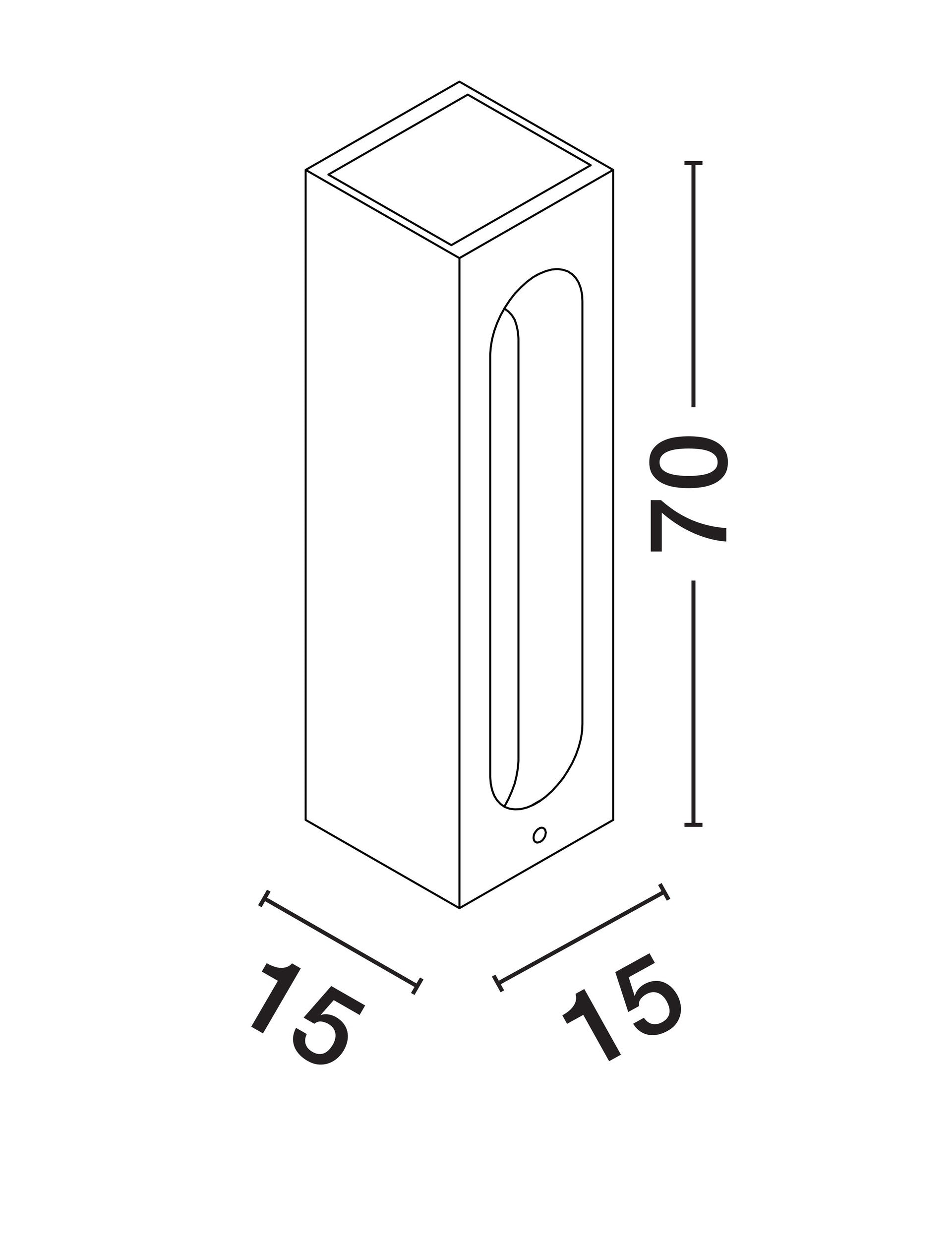 Външен аплик STAGE 6W 3000K Сив бетон IP65 L15 W15 H70см