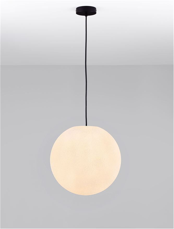 Външен пендел MOON LED E27 12W Пясъчно бял с черен кабел ⌀40 H200см IP65